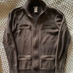 Ruff Hewn Brown Sweater with Zipper Pockets- Women’s size small